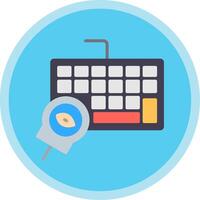 Keyloger Flat Multi Circle Icon vector