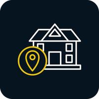 Location Line Red Circle Icon vector