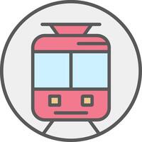 subterráneo tren línea lleno ligero icono vector