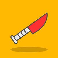 cuchillo lleno sombra icono vector