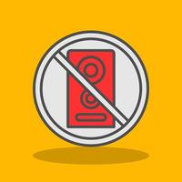No speaker Filled Shadow Icon vector