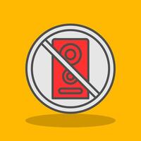 No speaker Filled Shadow Icon vector