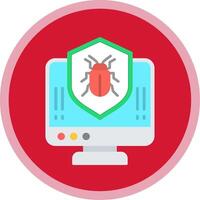 Anti Virus Shield Flat Multi Circle Icon vector