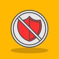 No Security Filled Shadow Icon vector