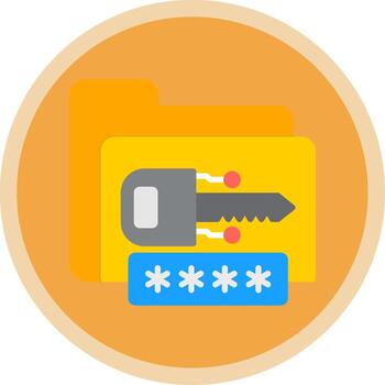 Encryption Flat Multi Circle Icon vector