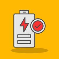 Battery Filled Shadow Icon vector