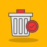 Trash Filled Shadow Icon vector