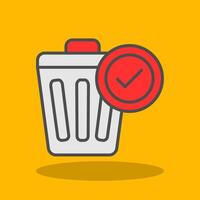 Waste Bin Filled Shadow Icon vector