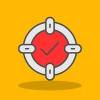 Target Filled Shadow Icon vector