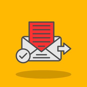 enviar correo lleno sombra icono vector