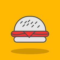 Burger Filled Shadow Icon vector