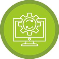 Data Processing Line Multi Circle Icon vector