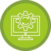 Data Processing Line Multi Circle Icon vector