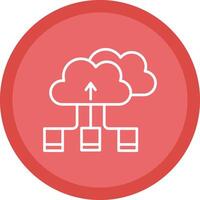 Cloud Storage Line Multi Circle Icon vector