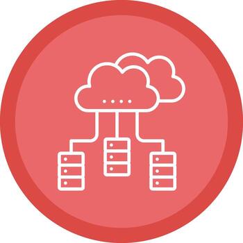 repartido base de datos línea multi circulo icono vector