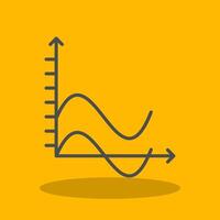 Wave Chart Filled Shadow Icon vector