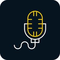 Microphone Line Red Circle Icon vector