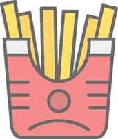 French Fries Line Filled Light Icon vector