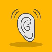 Listen Filled Shadow Icon vector