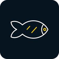 Fish Line Red Circle Icon vector