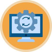 Data Processing Flat Multi Circle Icon vector