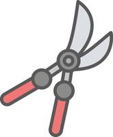 Purning Shears Line Filled Light Icon vector