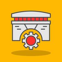 Bridge Filled Shadow Icon vector