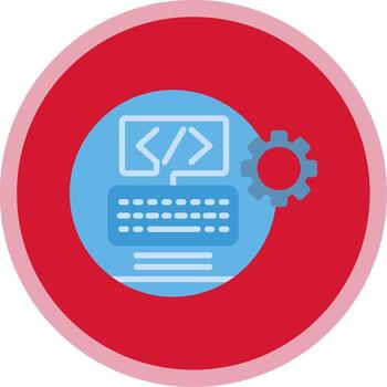 Web Development Flat Multi Circle Icon vector