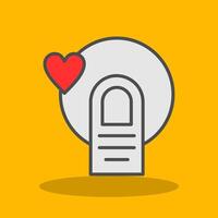 Heart Filled Shadow Icon vector