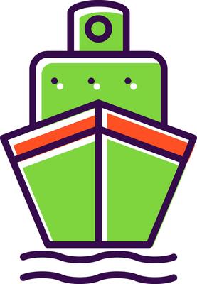 Boat filled Design Icon