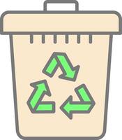 reciclar compartimiento línea lleno ligero icono vector