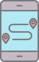 GpS Line Filled Light Icon vector
