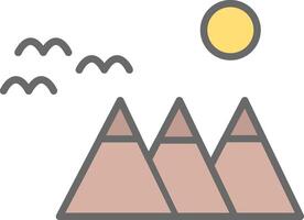 Mountain Line Filled Light Icon vector