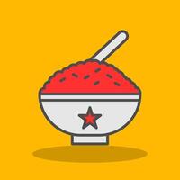 arroz lleno sombra icono vector