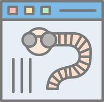 Worms Line Filled Light Icon vector