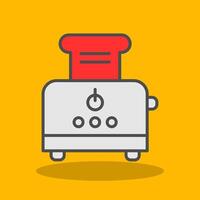 Toaster Filled Shadow Icon vector