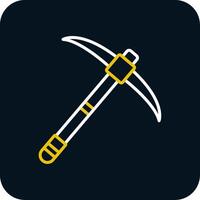 Pickaxe Line Red Circle Icon vector