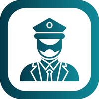 Captain Of Ship Glyph Gradient Corner Icon vector