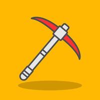 Pickaxe Filled Shadow Icon vector