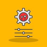 Settings Filled Shadow Icon vector
