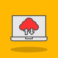 Cloud Computing Filled Shadow Icon vector