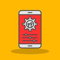 Settings Filled Shadow Icon vector