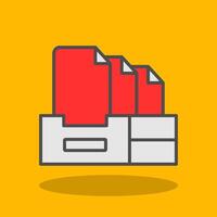 Files Filled Shadow Icon vector