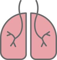 Pulmonology Line Filled Light Icon vector