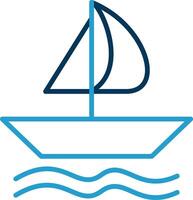 Sailing Line Blue Two Color Icon vector