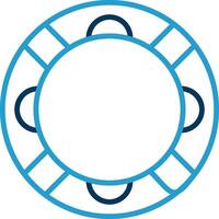 Rubber Ring Line Blue Two Color Icon vector