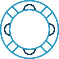 Rubber Ring Line Blue Two Color Icon vector