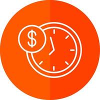 Time Is Money Line Yellow White Icon vector