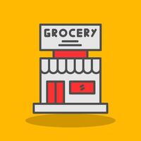 Grocery Store Filled Shadow Icon vector