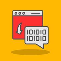 Binary Code Filled Shadow Icon vector